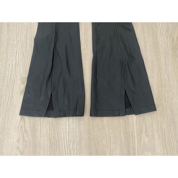 Free People We The Free Real Deal Slit Leather Flare Leg Pants 28 Black Retro - Picture 9 of 16